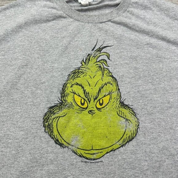 Vintage Dr Seuss T Shirt Men's XL Extra Large Gray Grinch Graphic Tee Christmas - Picture 6 of 16
